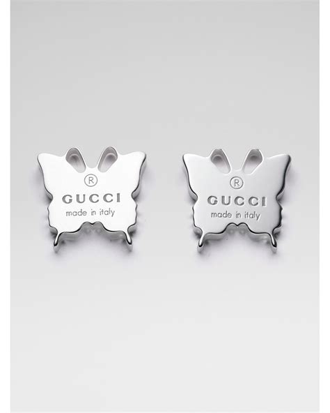 gucci britt silver double g drop earrings|butterfly gucci earrings.